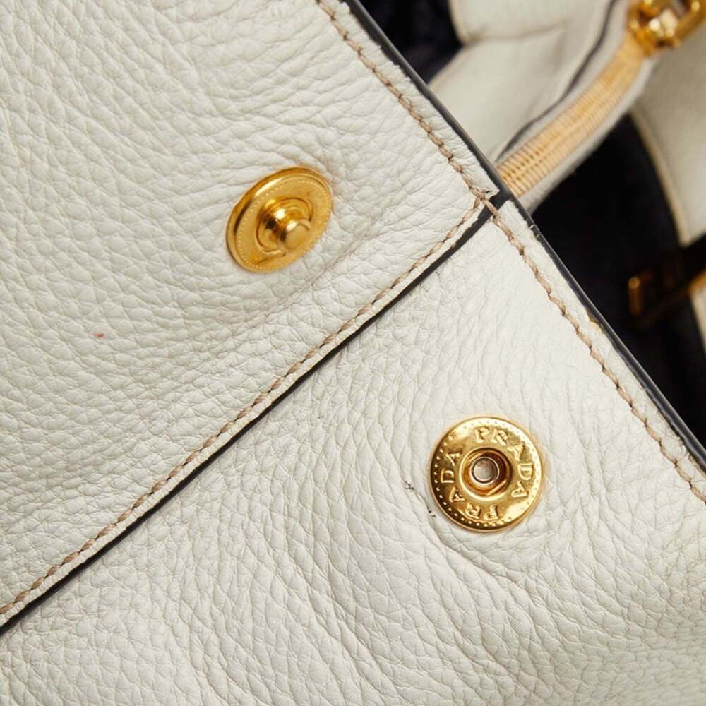 PRADA White Leather Shoulder Bag - Picture 9 of 13